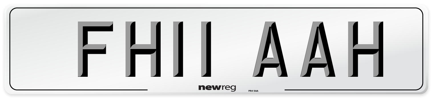 FH11 AAH Number Plate from New Reg